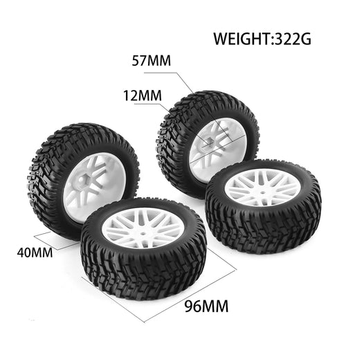 1/1012mm Hex Rubber Short Course Truck Tyres 1:10 Buggy Car ARRMA Traxxas Wltoys 144001 Losi HSP 94107 94170 94155 94177 4PCS