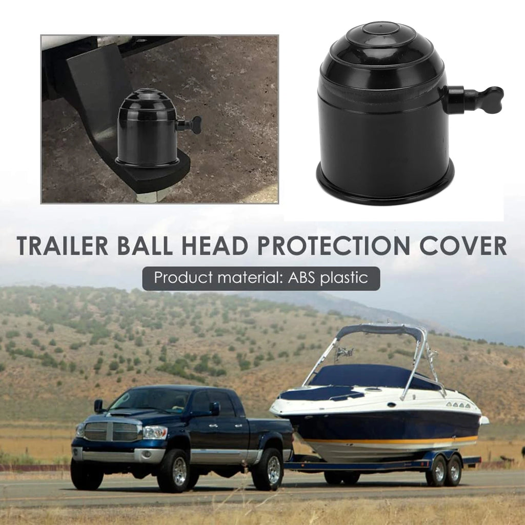 Trailer Hitch Ball Cover ABS Plastic Locking Knob Universal Fit for Truck RV SUV Towing Protection Dust Waterproof Cap