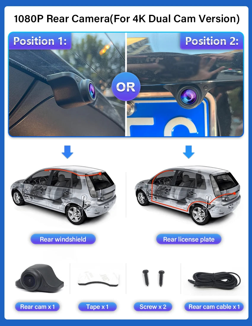 Dashcam For Land Rover Range Rover velar 2018-2021 For Jaguar E-Pace 2018-2021 Dash Cam 4K UHD Car DVR Video Recorder