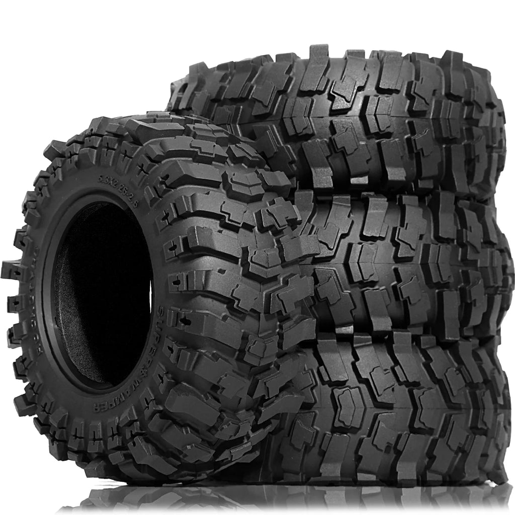 2.6in Crawler Tires 132x58mm Rubber Tyres Gift Foam for 1/7 1/8 1/10 RC Car Ralaro Ryft Yikong Axial TRAXXAS SCX10 Yeti Capra