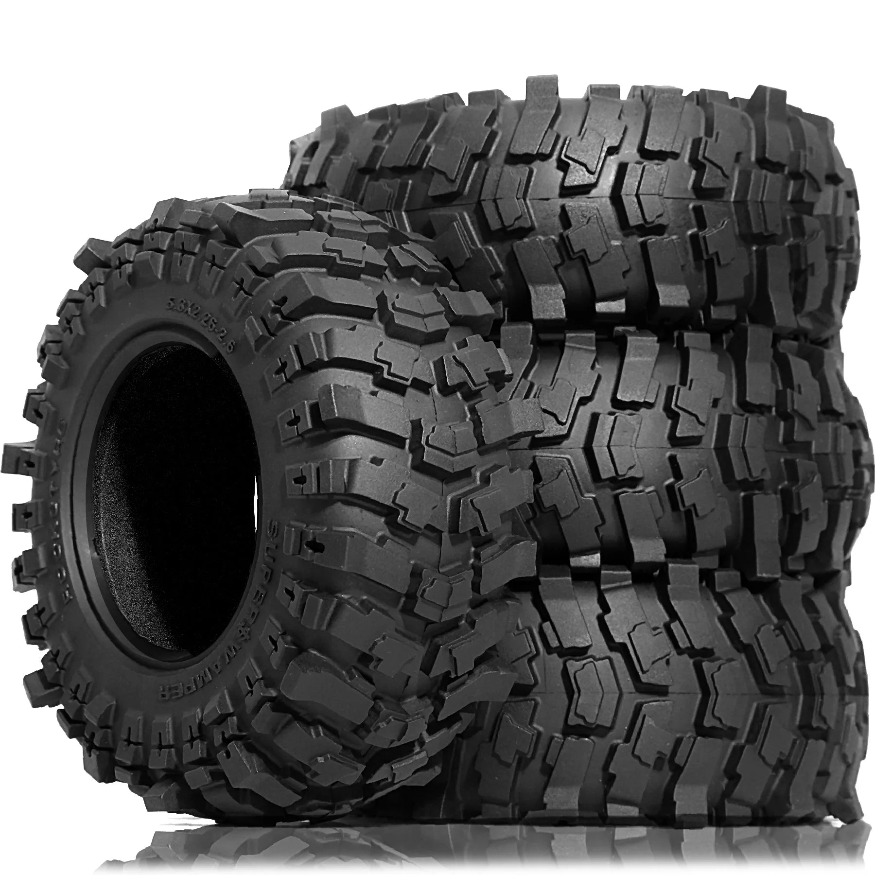 2.6in Crawler Tires 132x58mm Rubber Tyres Gift Foam for 1/7 1/8 1/10 RC Car Ralaro Ryft Yikong Axial TRAXXAS SCX10 Yeti Capra