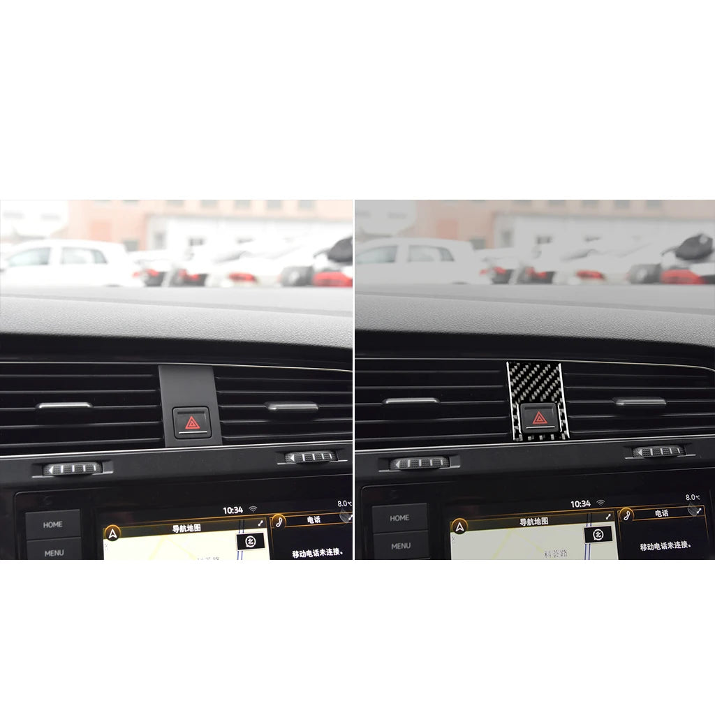 For VW Golf 7 GTI Mk7 2013-2017 Car Interior Accessories Cup Holder Frame Console AC CD Control Cover Gear Shift Panel Sticker