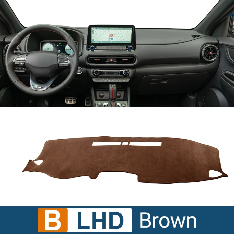 Car Accessories For Hyundai Kona N Line 2017 2018 2019 2020 2021 2022 Dashboard Cover Avoid Light Pad Sun Shade Anti-UV Carpets
