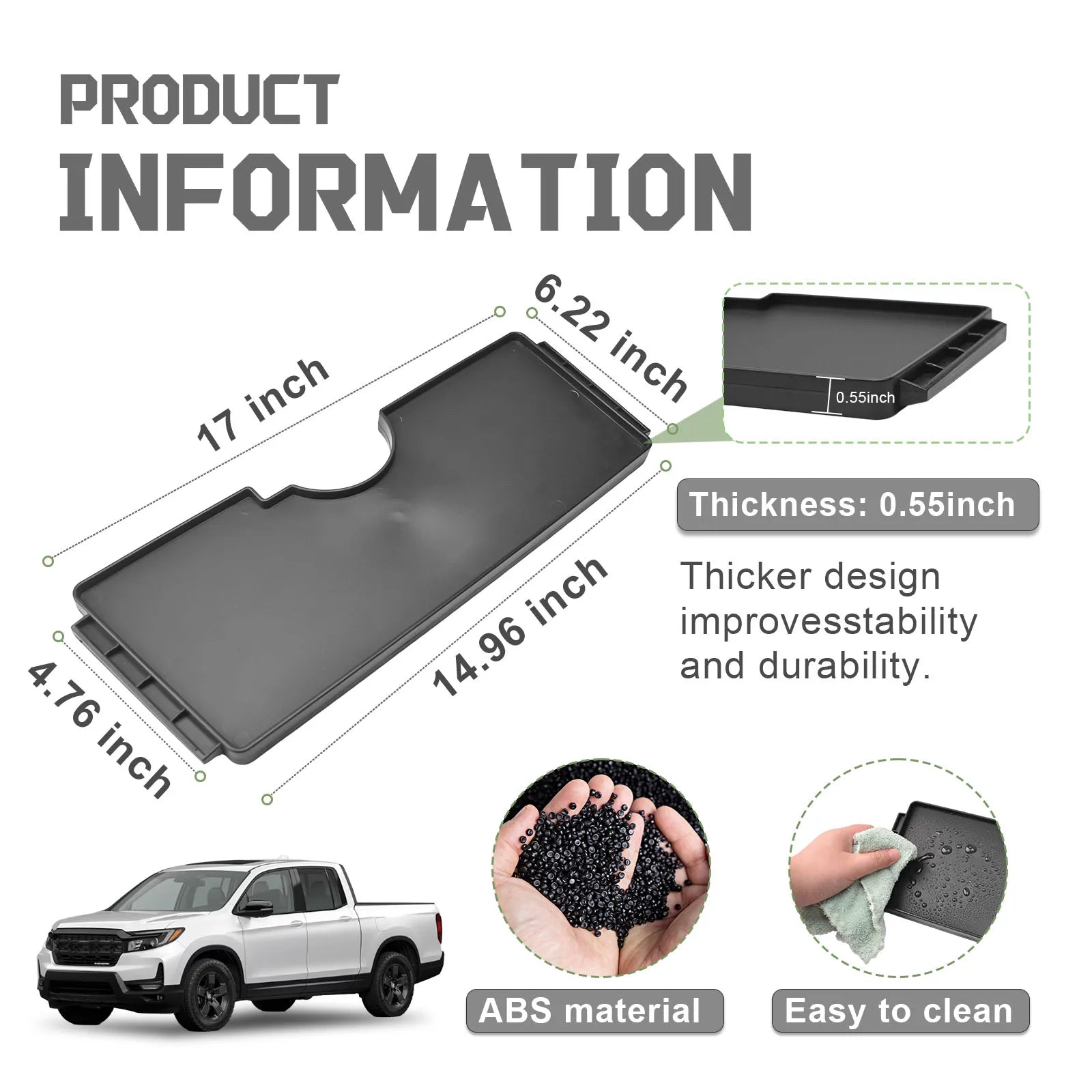 Divisores de almacenamiento para portón trasero, divisores de maletero para camioneta Honda Ridgeline 2017-2025, bandeja de divisores de caja de almacenamiento trasera, accesorios