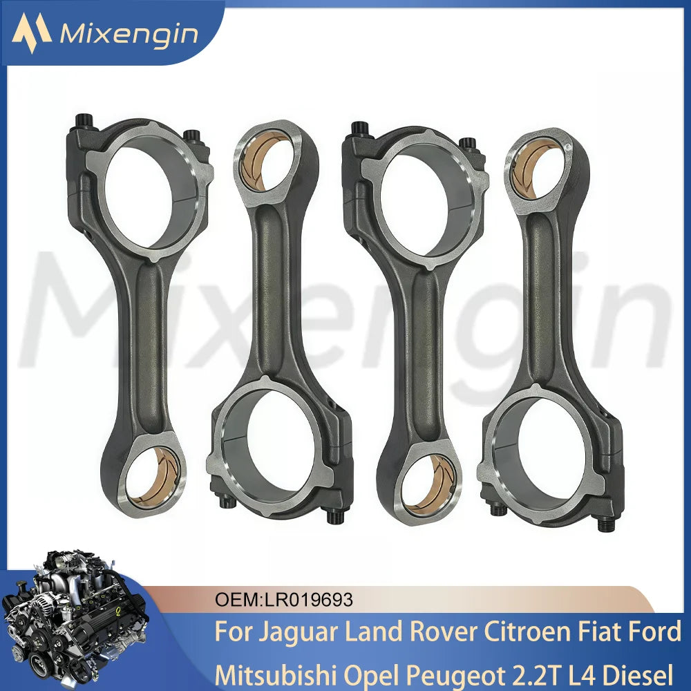 4PCS Engine Parts Connecting Rod Set Kit For 2.2T L4 Diesel Jaguar Land Rover Citroen Fiat Ford Mitsubishi Opel Peugeot LR019693