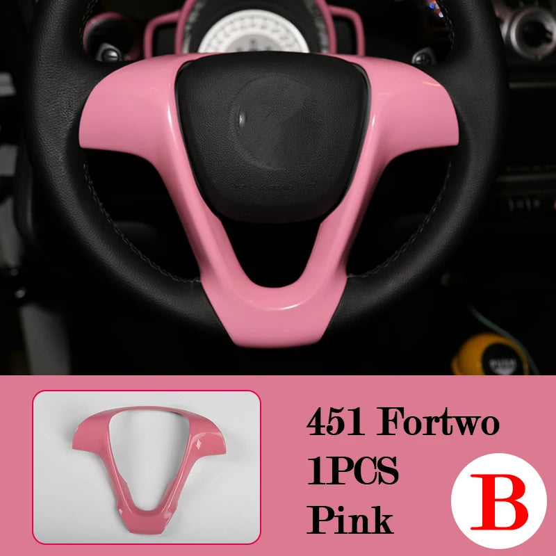 Car Interior Decoration Products ABS Protective Shell Pink Sticker For Mercedes Smart 451 Fortwo Car Modification Accessories