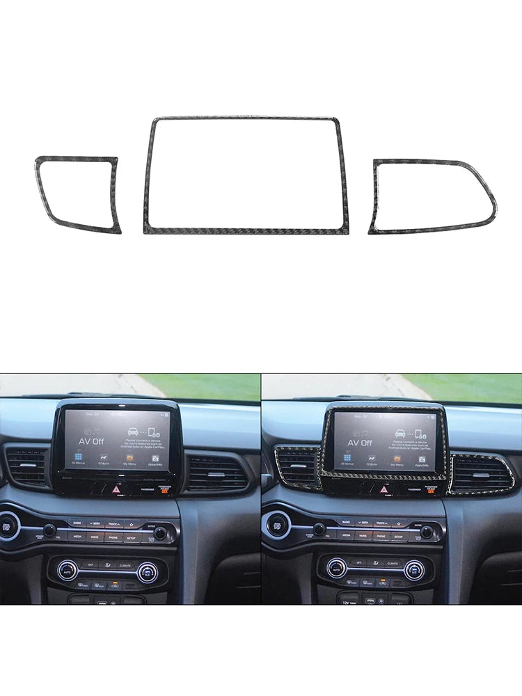 Car Carbon Fiber Interior Mouldings Decorative Stickers For Hyundai Veloster 2019 2020 2021 2022 Cover Trim Accessories