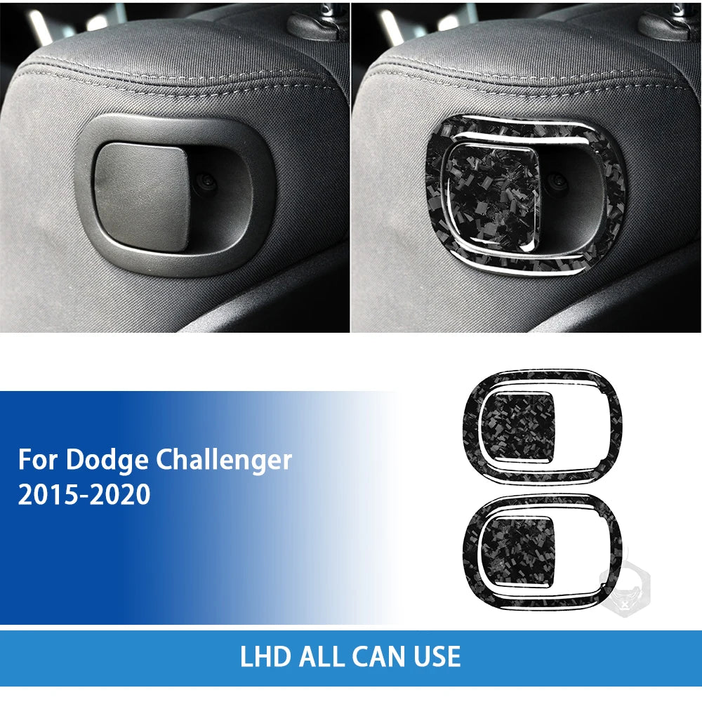 For Dodge Challenger 2015 2016 2017 2018 2019 2020 Accessories Carbon Fiber Car Interior Seat Back Panel Trim Sticker