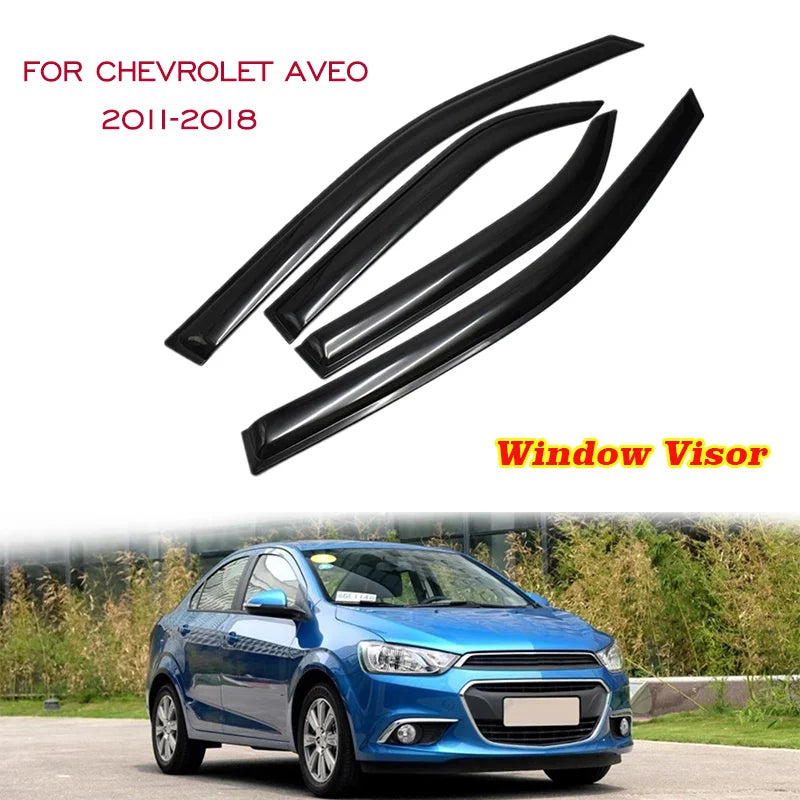 Car Accessories For Chevy Aveo 2011-2018 Window Visor Rain Guard Weather Shield Wind Deflector Slim Trim Awning Shelter Raincoat