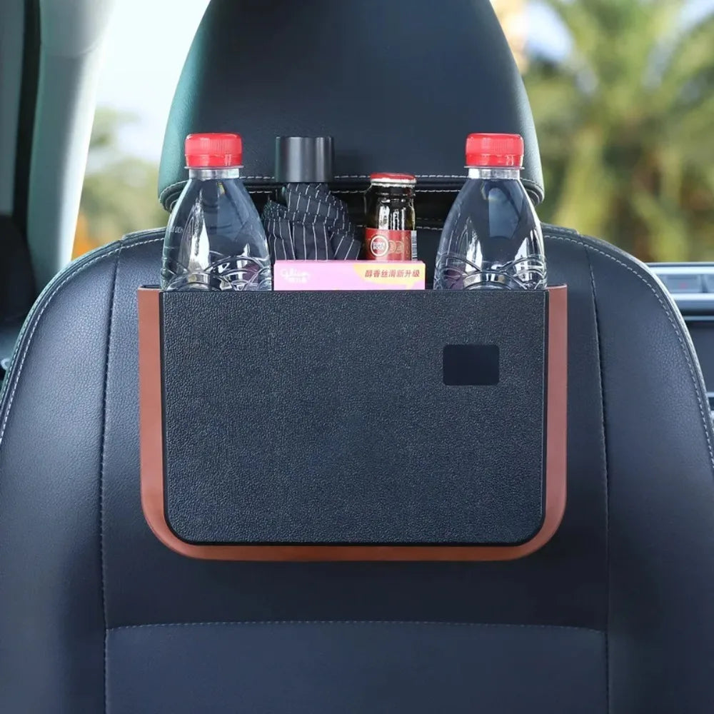 Car Organizer Net for Storage Bag Auto Pocket Tablet Phone Glasses Protection Tray Back Table Rear Seat Cup Holder Auto Parts