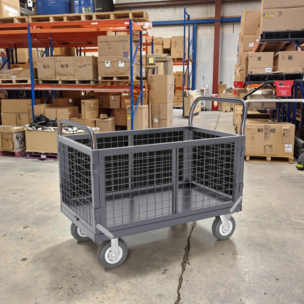 Flatbed Trucks Porters Household Trolleys Fenced Off Pick Up Courier Trailers Portable Folding Trolleys To Pull Goods