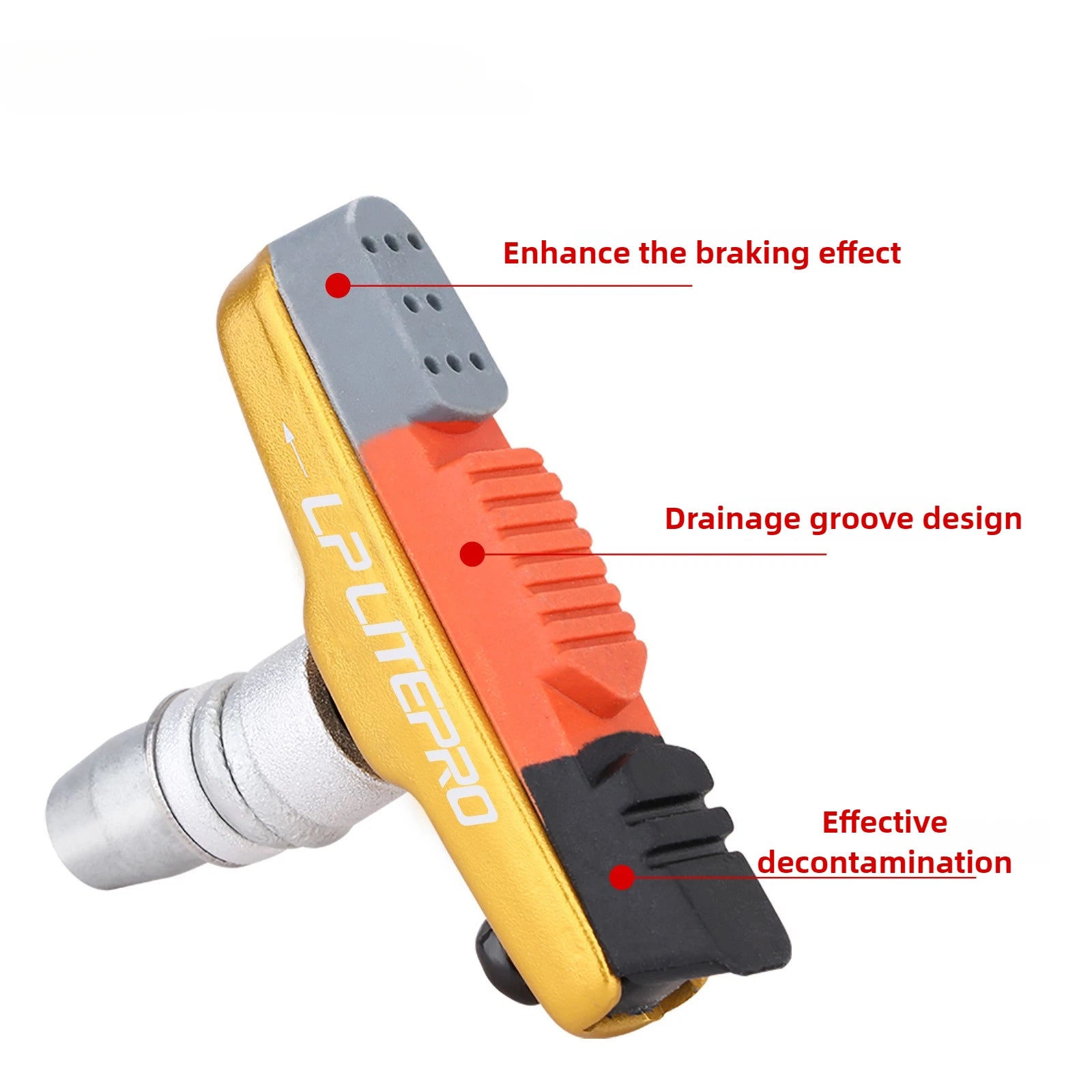 Bicycle V-type silent brake pads mountain road bike wear-resistant brake shoes thickened rubber heat dissipation accessories