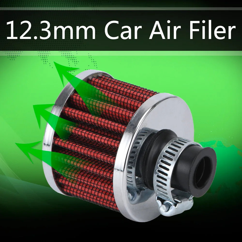 Car Universal 12mm Car Air Filter for Motorcycle Cold Air Intake High Flow Crankcase Vent Cover Mini Breather Filters