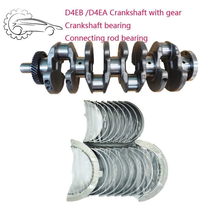 D4EB D4EA Crankshaft With Gear Crankshaft Con Rod Bearing For Kia Cerato Carens II For Hyundai Santa Fe Tucson Sonata 2.0 2.2