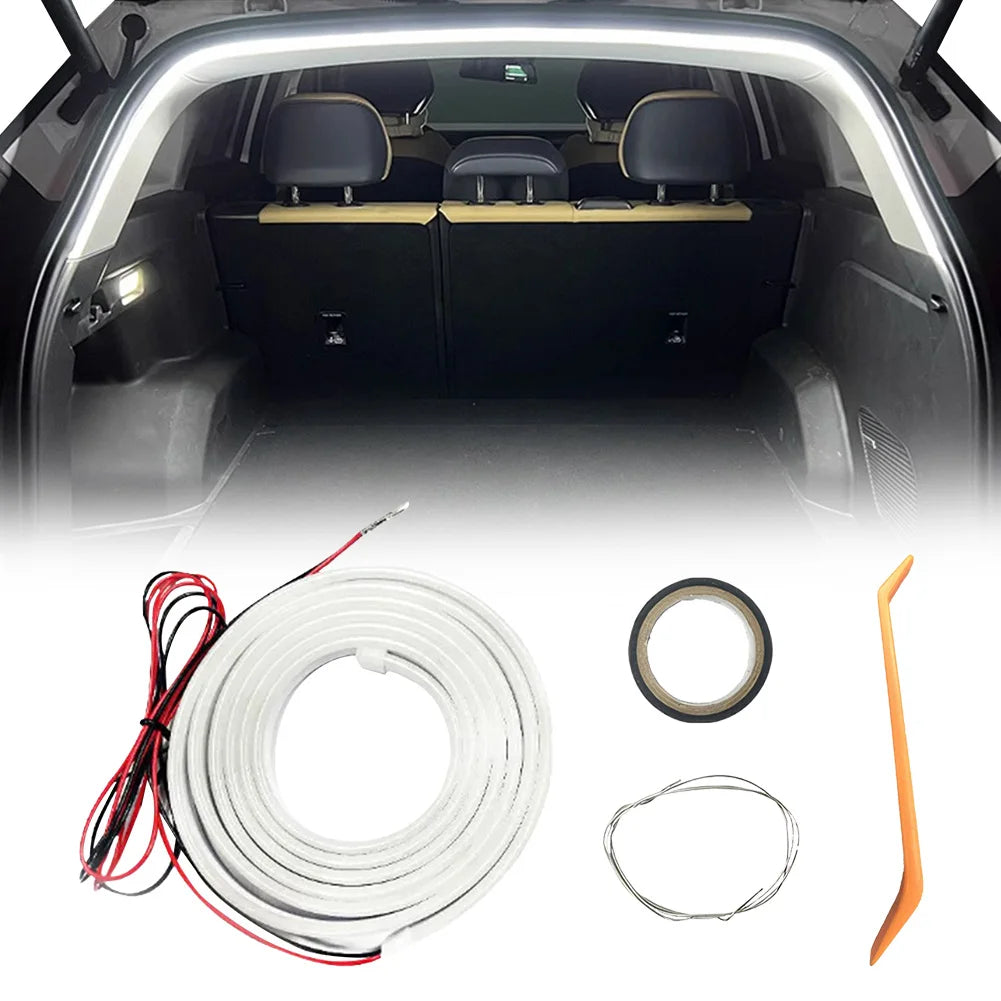 LED Car Trunk Light Strip Car High Brightness Trunk Lighting Ambient Light Interior Decor No Drilling Automatic Tail Box Light