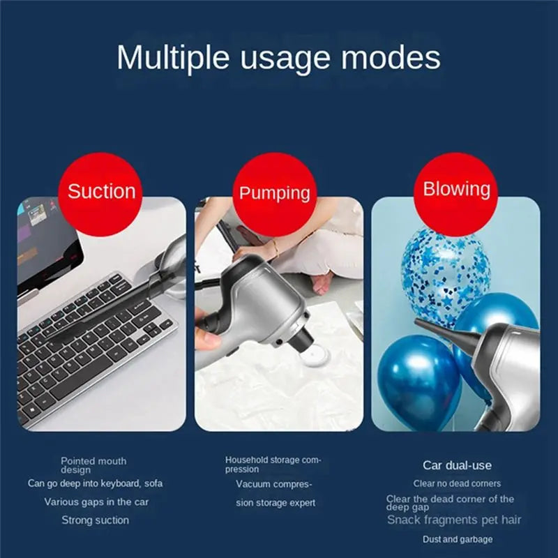 MYdaY- 95000PA Car Vacuum Cleaner 3In1 Wireless Vacuum Cleaner Auto Part Household Appliances Strong Suction Cleaning Machine A