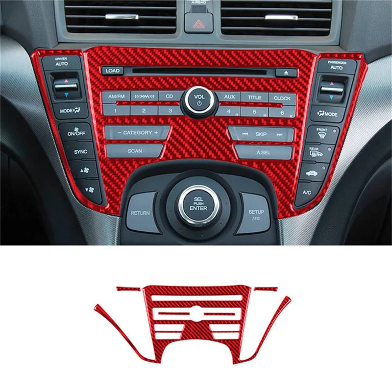 New Car Interior Decoration Carbon Fiber Red Sticker For ACURA TL 2009 2010 2011 2012 2013 2014 Auto Accessories