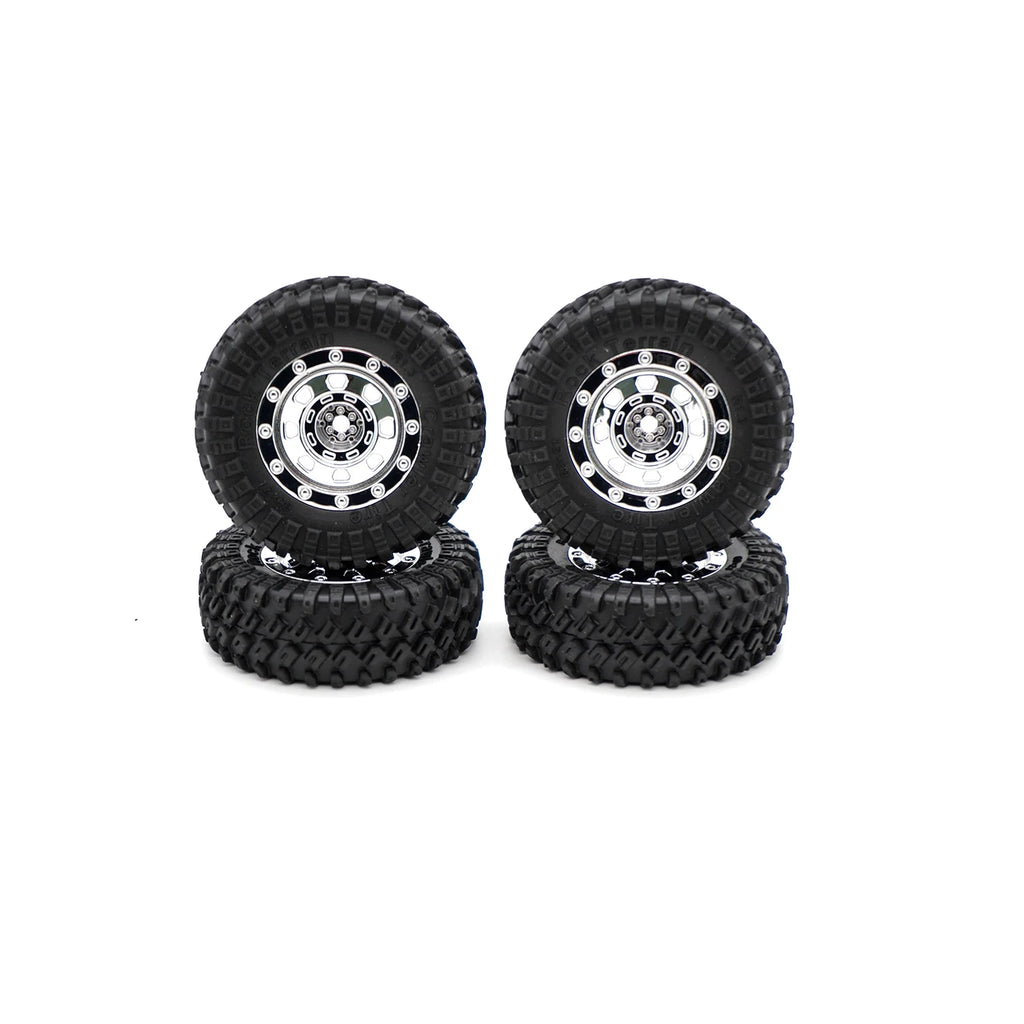 4PCS 60*21mm Rubber Front Rear Wheel Tyre 1.3" mud terrain tire for 1:18 TRX4M Traxxas RC Mini Crawler Model Upgrade Accessories