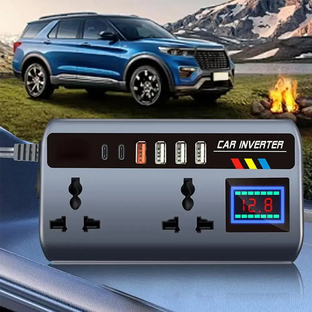 Car Inverter Converter 12V/24V To 220V Outlet Fast Charging Ports Portable Transformer Power Socket Charger Inverter 3 USB