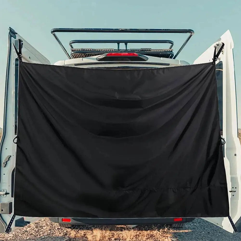 Camper Van Rear Door Curtain Shade Cover Waterproof RV Rear Barn Door Awning Cover Sunshade For SUVs Trucks Business Car
