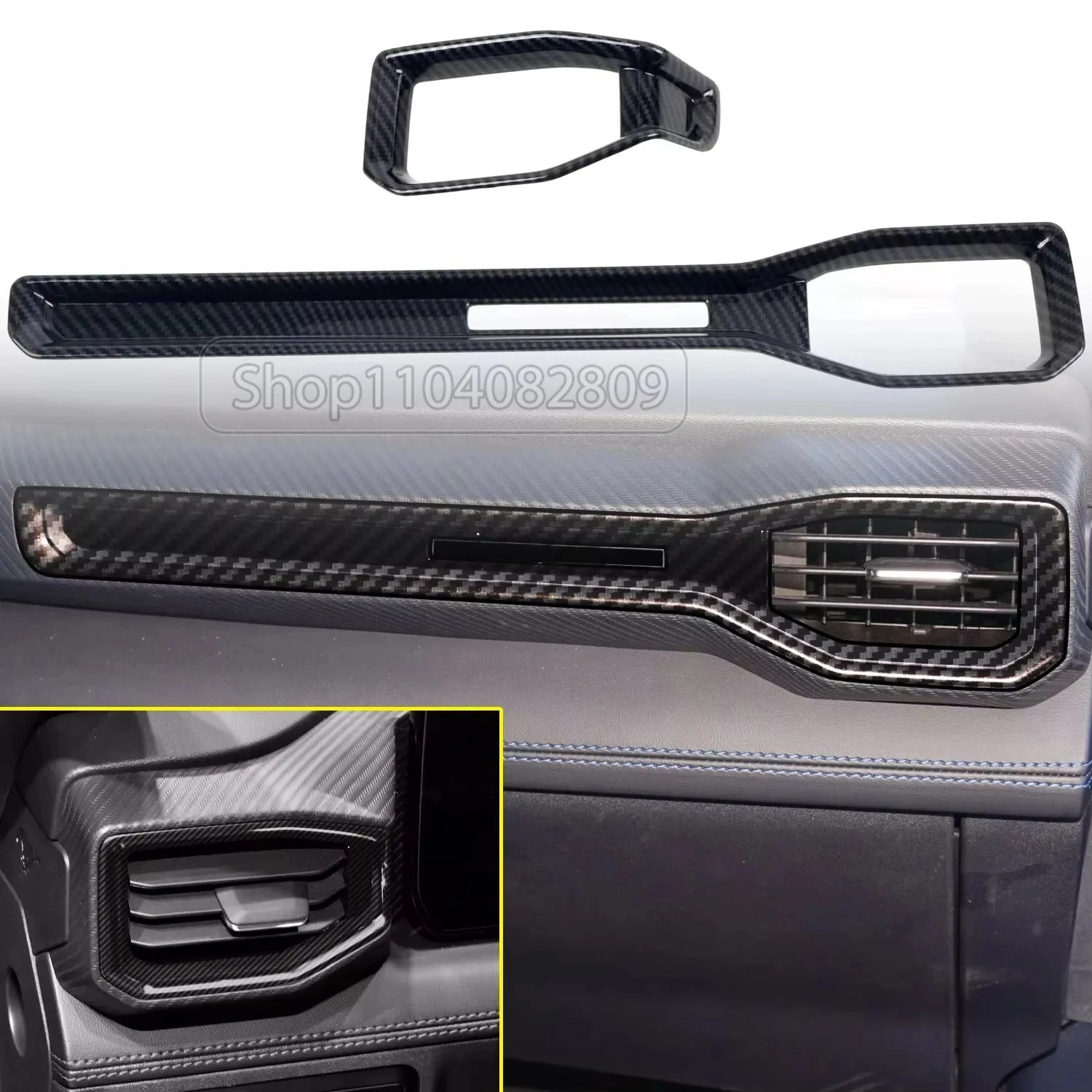 ABS Carbon Fiber Interior Accessories Kit Trim Cover For Ford Mustang AT MT 2024 2025 Center Conlose Gear Shift Panle Decoration