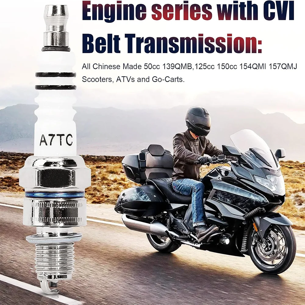 Spark Plug A7TC For GY6 50cc-150cc ATV Scooter Pit Dirt Pocket Bike Moped Go Kart Quad Buggy TaoTao Buyang Roketa Sunl Baja