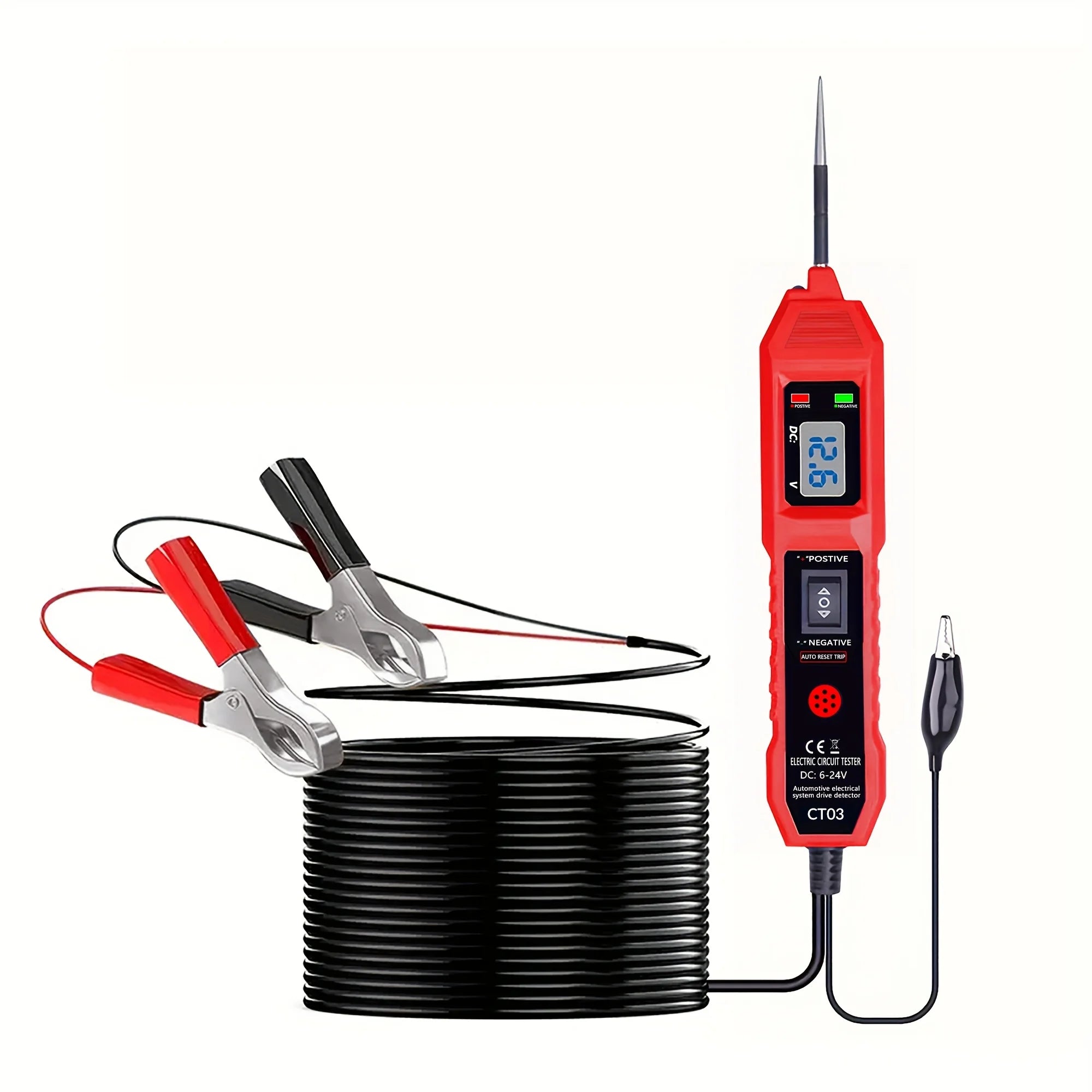 2025 Vehicle Circuit Tester with Led Voltage Display, Multi-Function Drive Detector, Insulation Material, Electrical System Diagnostic Tool, Digital Compatible with 3.5-36V Dc Vehicle, Suitable for Mechanic DIY Enthusiasts, S