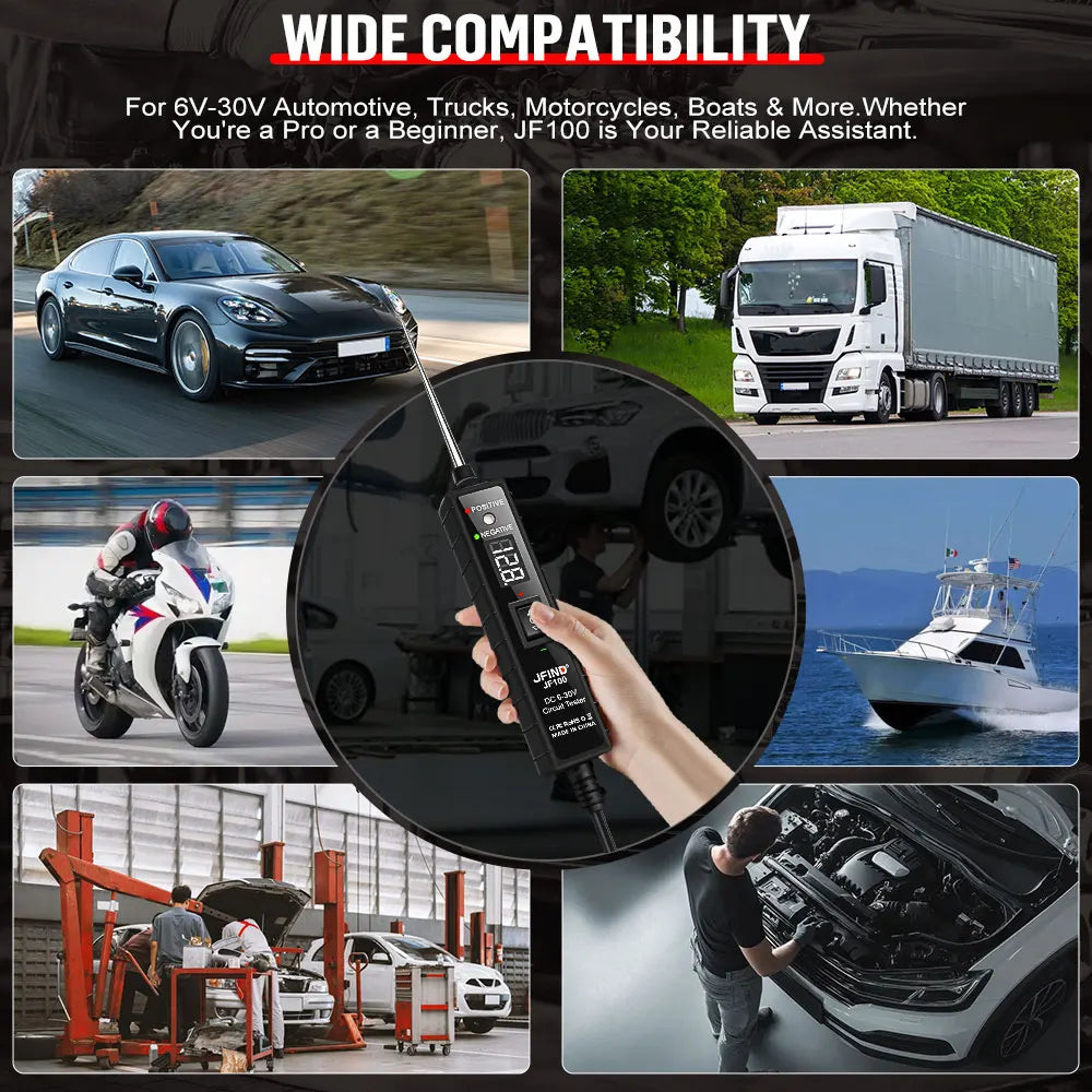 Car Electric Circuit Tester 6V-30V Voltage Tester Auto Truck Moto Diagnostic Test Tools Power Switch LED Light 6V-24V Probe Pen
