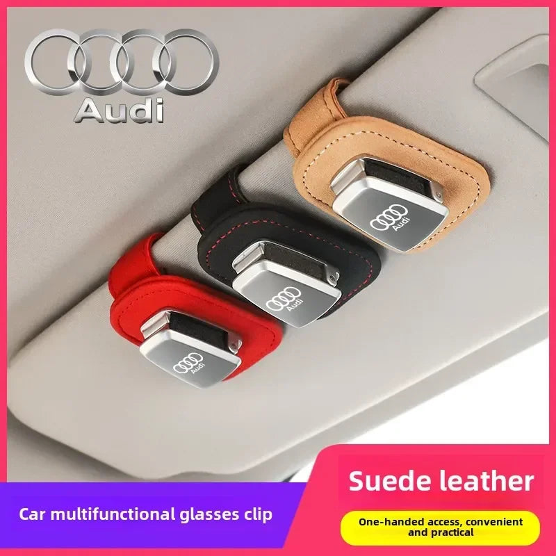 car glasses case clip storage interior modification  For Audi A1 A3 A4 A5 A6 A7 S3 S4 S5 S6 RS3 RS4 RS5 RS6 Q2 Q3 Q5 Q7 Q8 TT
