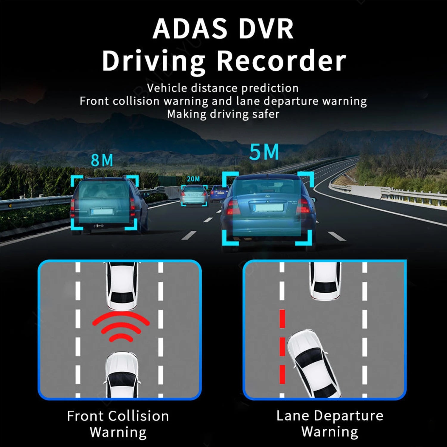 HD Mini Car DVR Dash Cam Front Car Camera with Night Vision 360° Rotation Video Recorder For Android ADAS LDWS Navigation Unit