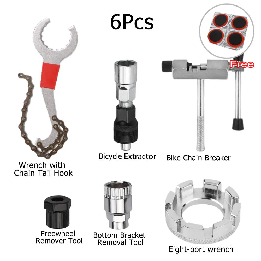 Bicycle Repair Tool Kits Chain Breaker Flywheel Remover Cutter Crank Puller Bike Wrench MTB Road Bikes Maintenance Tools Bracket