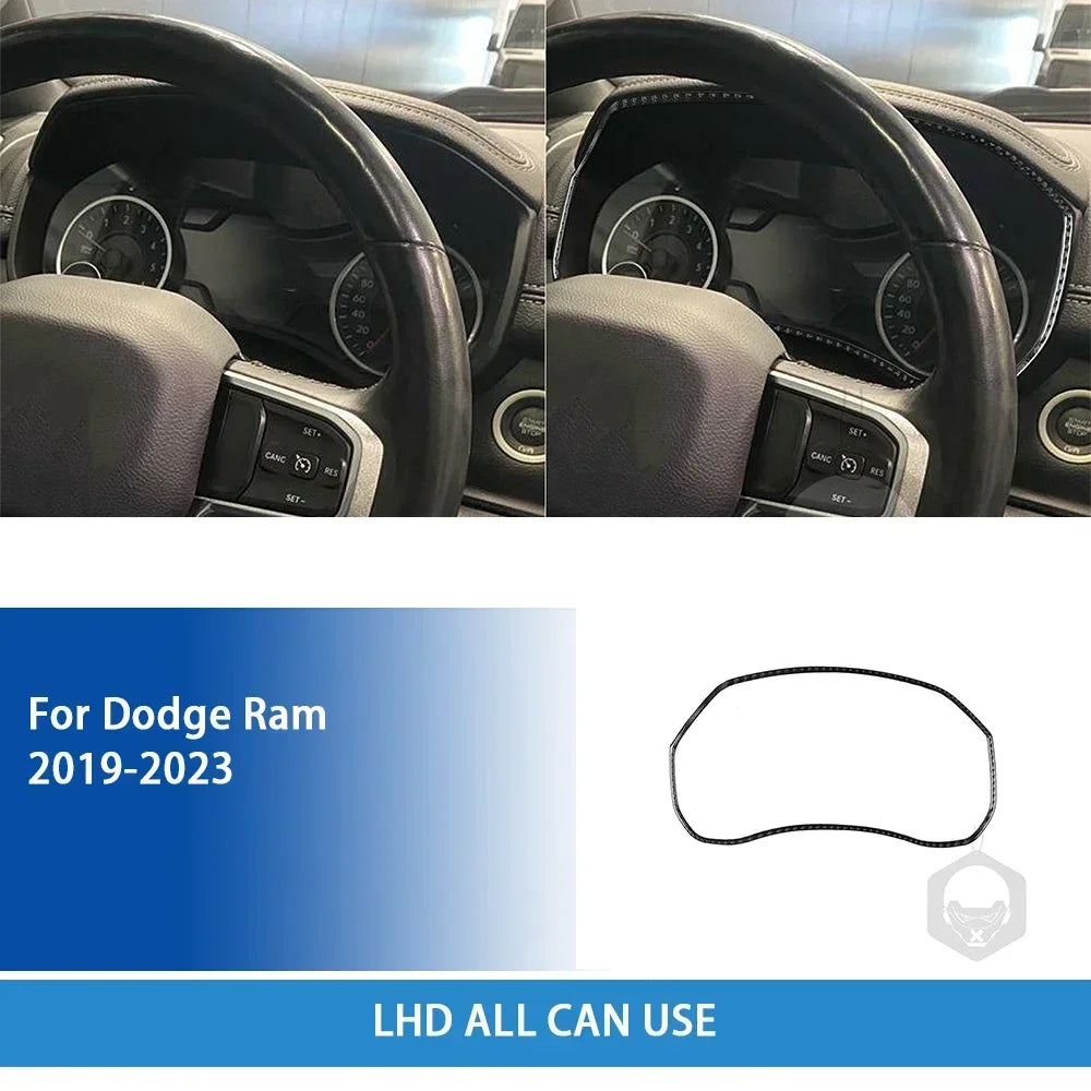 For Dodge Ram 2019 2020 2021 2022 2023 Accessories Carbon Fiber Car Interior Grar Handle Air Outlet Trim Sticker Decoration