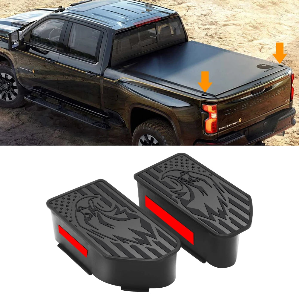2PCS For Chevrolet 1500/GMC 1500 20-22 Silverado Sierra 2500 3500 HD Truck Bed Rail Stake Pocket Cover Caps Rail Hole Plugs