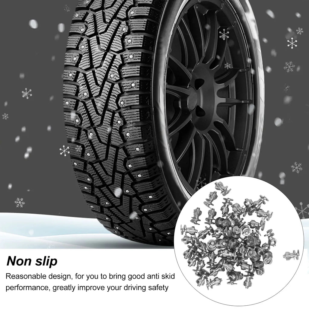Car Wheel Tyre Studs Sturdy Increase Stability Anti Slip Tungsten Steel Aluminum Silver Screw Snow Spikes for Truck