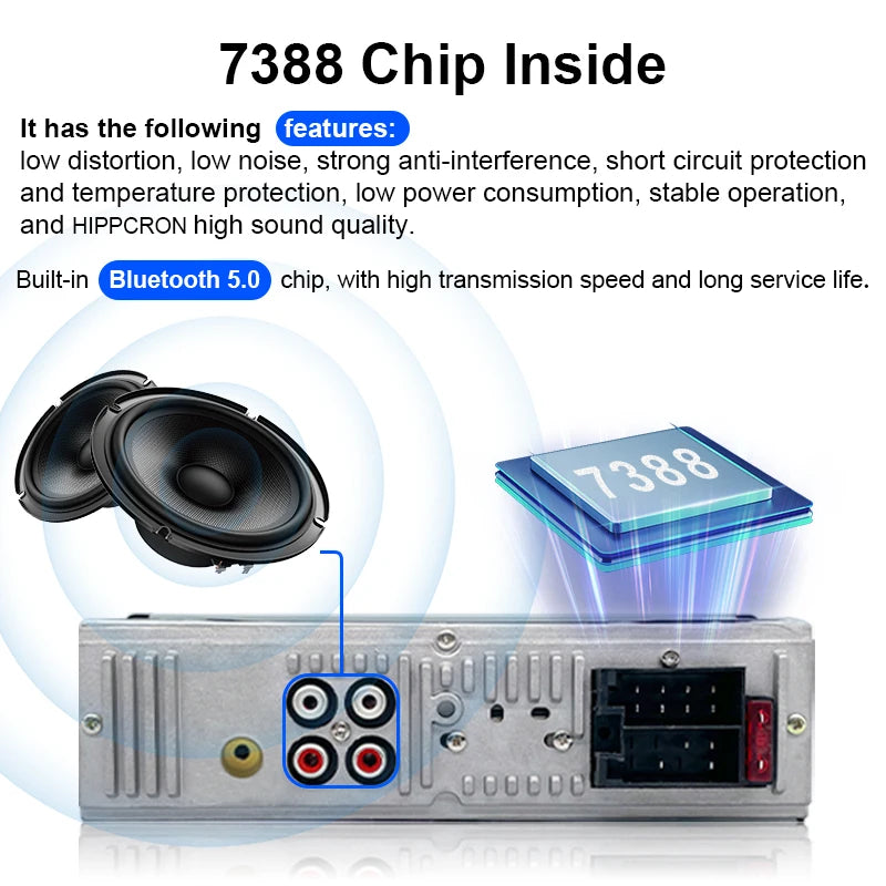 Car Audio 1 din Radio Stereo Receiver Digital Bluetooth MP3 Player Colorful With Dual USB AUX Inputs Auto Multimedia Automotive
