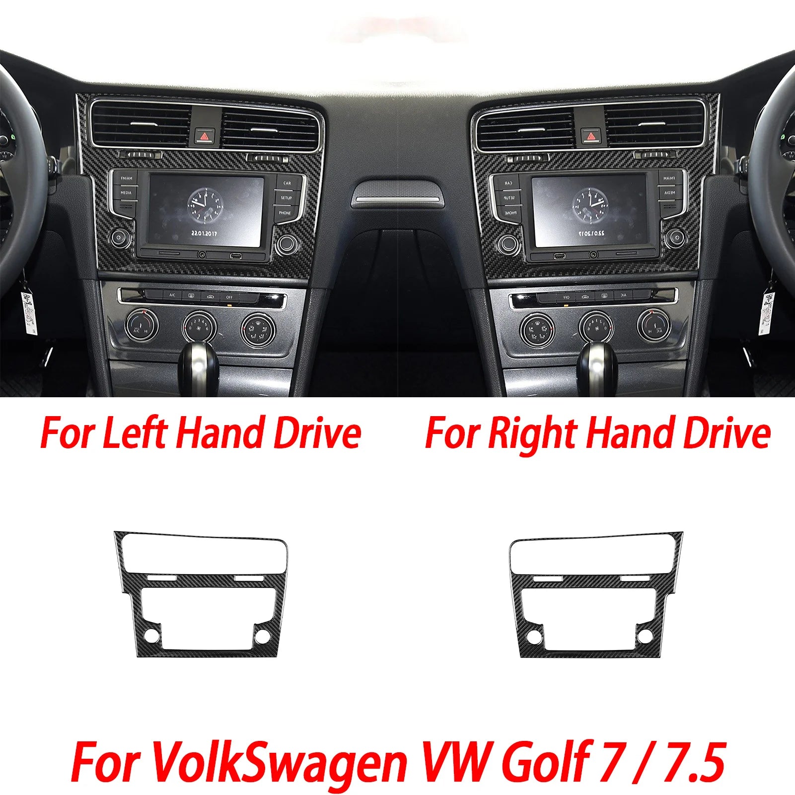 For VW Golf 7 GTI Mk7 2013-2017 Car Interior Accessories Cup Holder Frame Console AC CD Control Cover Gear Shift Panel Sticker