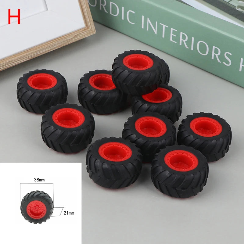 10PCS PC Toy Wheel Rubber Rim Tyres DIY Mini Technology 4WD Colorful Tires Hole Dia 2mm 2.5mm 3mm For RC Model Cars Parts
