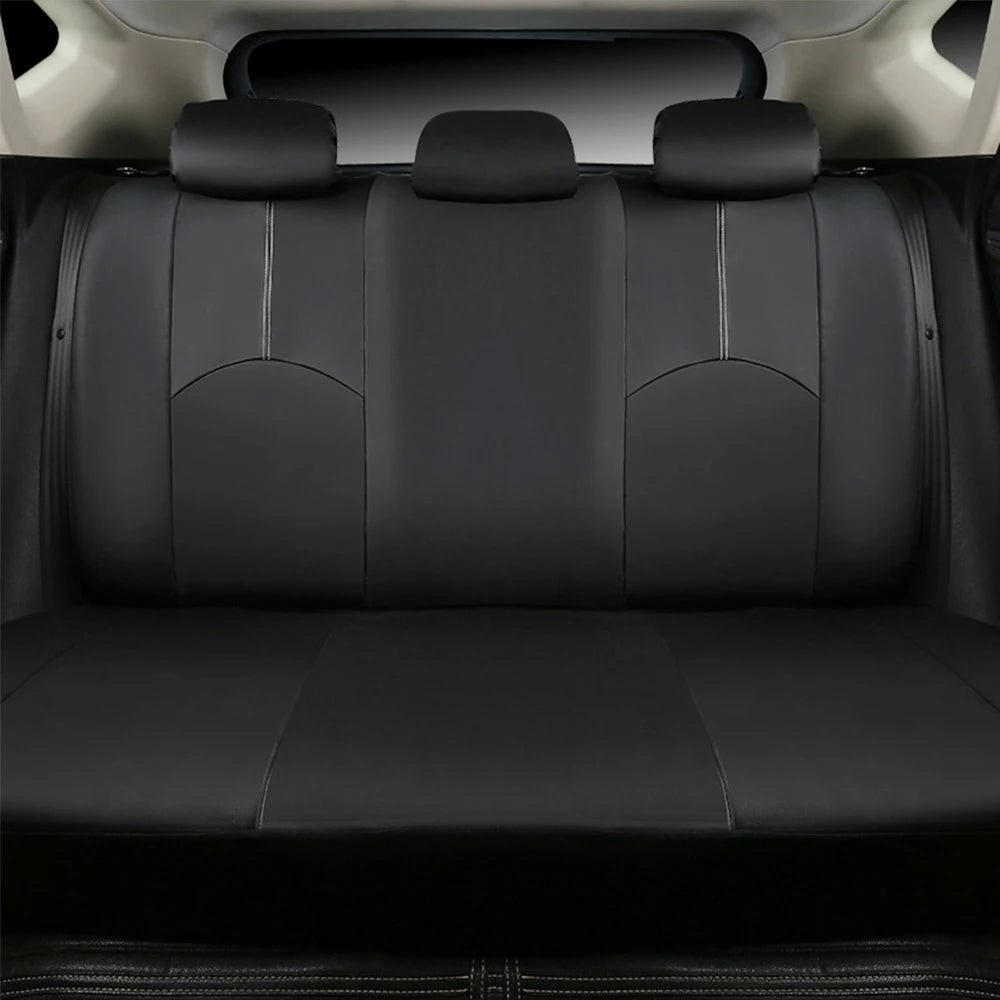 9pcs/4pcs Set Car Seat Cover Universal Leather Black Seat Protector Cover Complete Set of All Seasons Car Interior Accessories