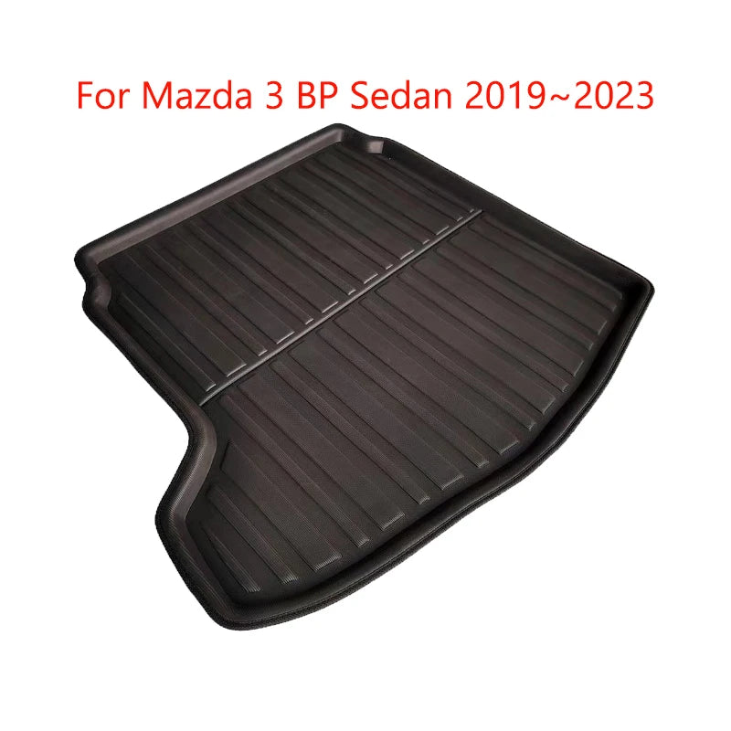 Car Trunk Floor Mats for Mazda 3 Mazda3 BP MK4 Sedan 2019 2020 2021 2022 2023 Accsesories Waterproof Rear Boot Tray Cargo Carpet