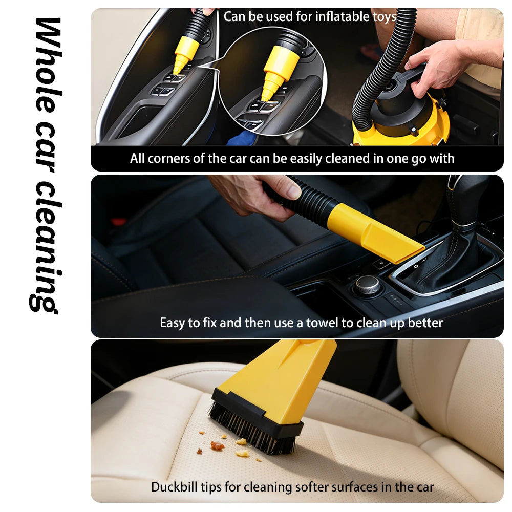 Portable 12V Car Vacuum Cleaner Wet & Dry Canister Vacuum High Power Motor Cleaning Machine for Car Interior Dirt & Liquid