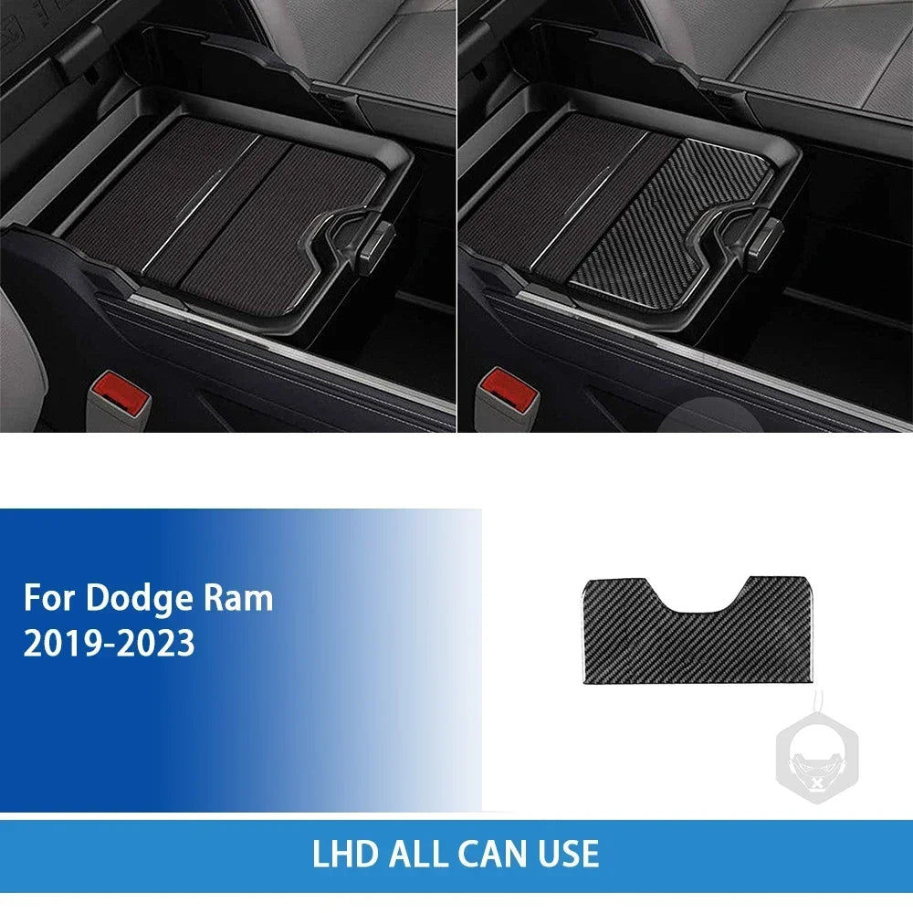 For Dodge Ram 2019 2020 2021 2022 2023 Accessories Carbon Fiber Car Interior Grar Handle Air Outlet Trim Sticker Decoration