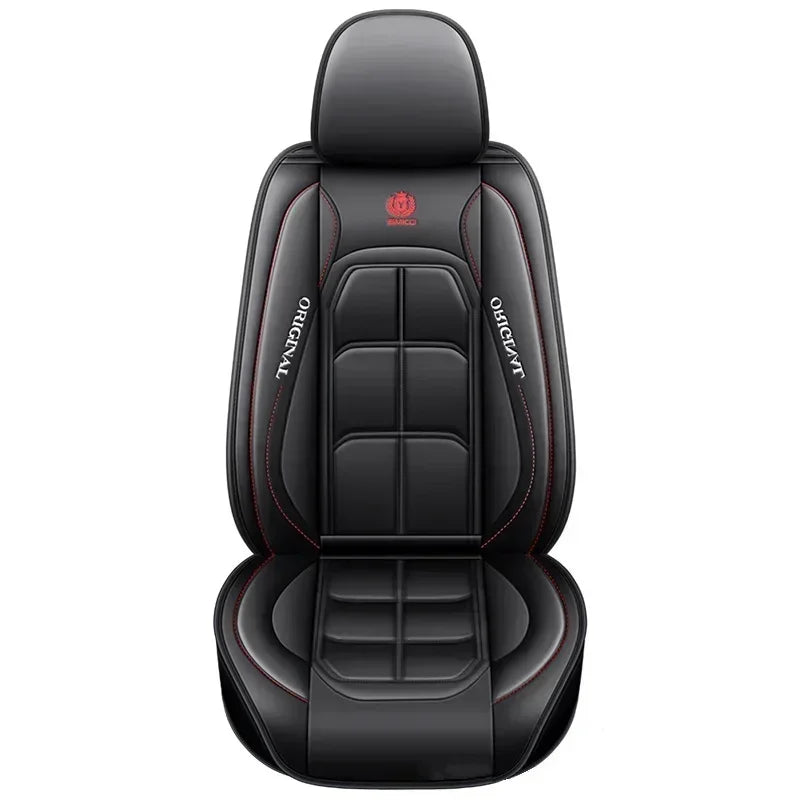 1pc Car Front Seat Cover, Rear Seat Cover All Inclusive Premium PU Leather Mat with Soft Cushion Full Package Protector Cover