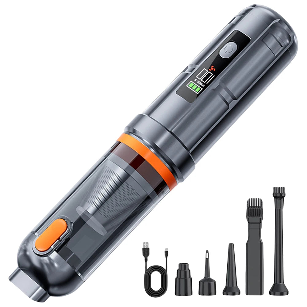 15000PA Car Vacuum Cleaner Rechargeable Portable Cordless Compressed Air Duster with Brushless Motor for Car Home Office Pet