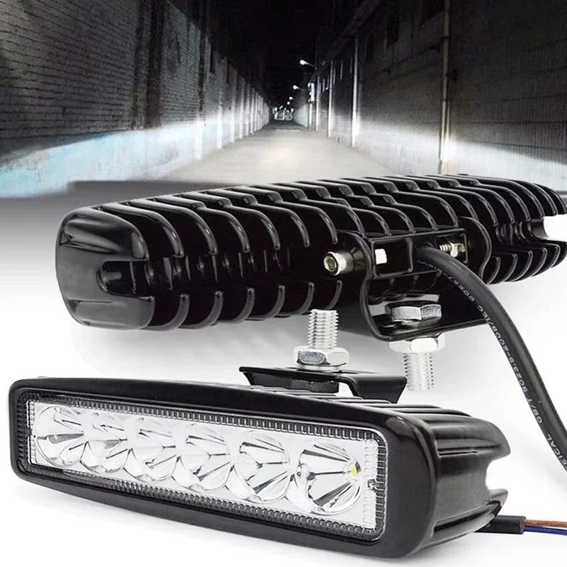 12V Waterproof DRL High-Beam Headlights:6 LED 18W Car Work Lights for SUVs,Trucks,Trailers,Off-Road & Fog Driving–Headlamp Bulbs