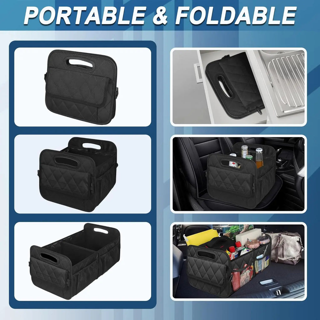 Car Trunk Organizer for SUV, Car Storage with 6 Pocket, Car Accessories for Women/Men 50L Waterproof Trunk Organizer