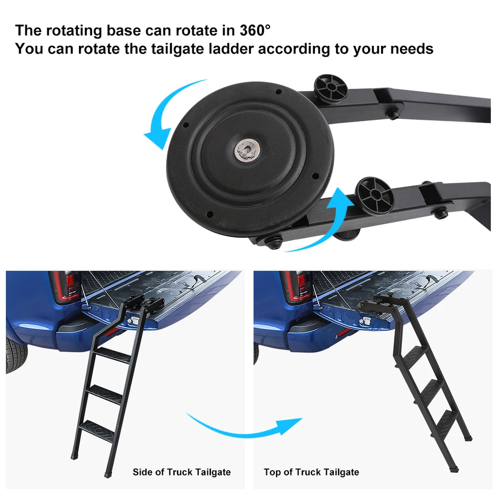 Universal Tailgate Ladder For Pickup Truck Car Rear Door Ladder Tailgate Folding Ladder Auxiliary Ladder 100cm