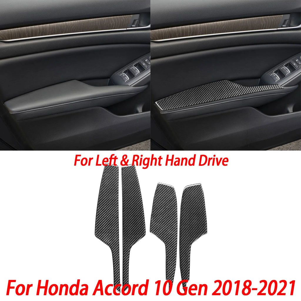 Interior Accessories Steering Wheel Central Armrest Panel Cup Holder For Honda Accord 10th Gen 2008—2021 Carbon Fiber Sticker