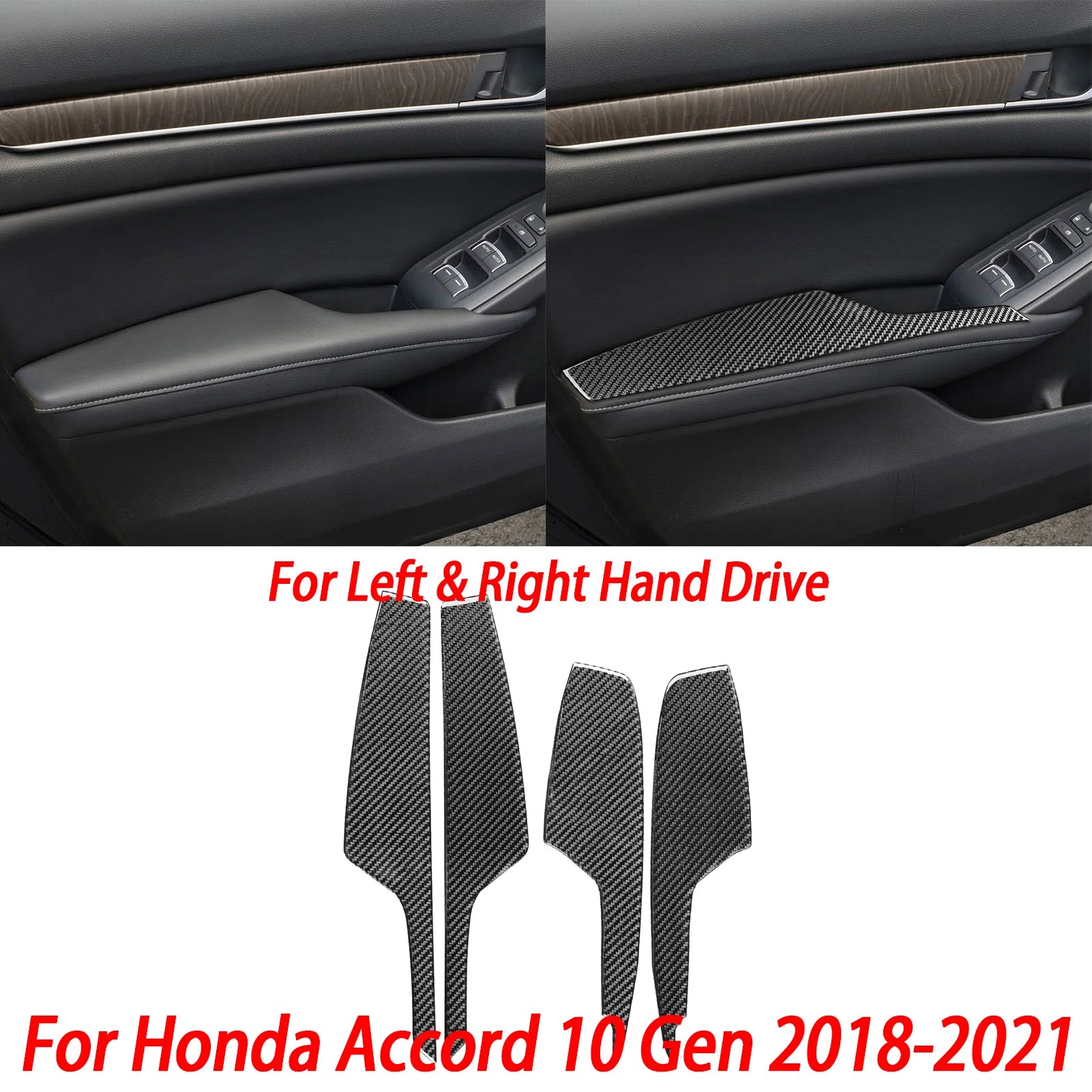 Interior Accessories Steering Wheel Central Armrest Panel Cup Holder For Honda Accord 10th Gen 2008—2021 Carbon Fiber Sticker