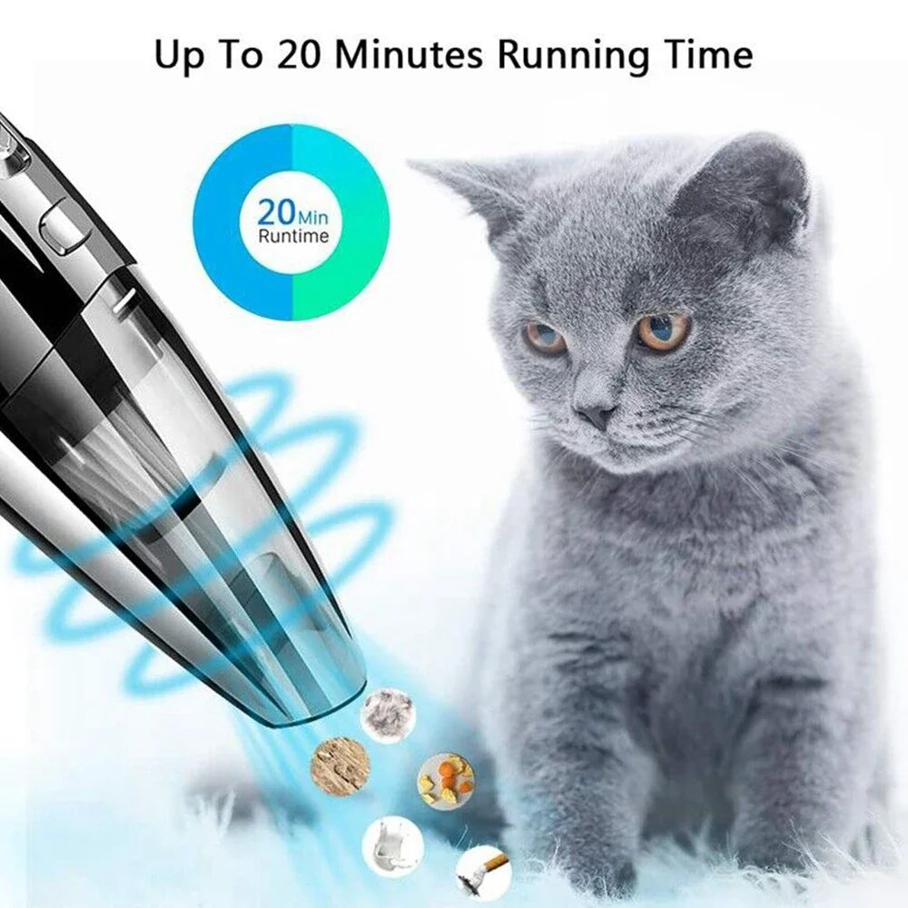 Portable Wireless Vacuum Cleaner 6000pa Powerful Suction Rechargeable Handheld Vacuum Cleaner Quick Charge for Car Home Pet Hair