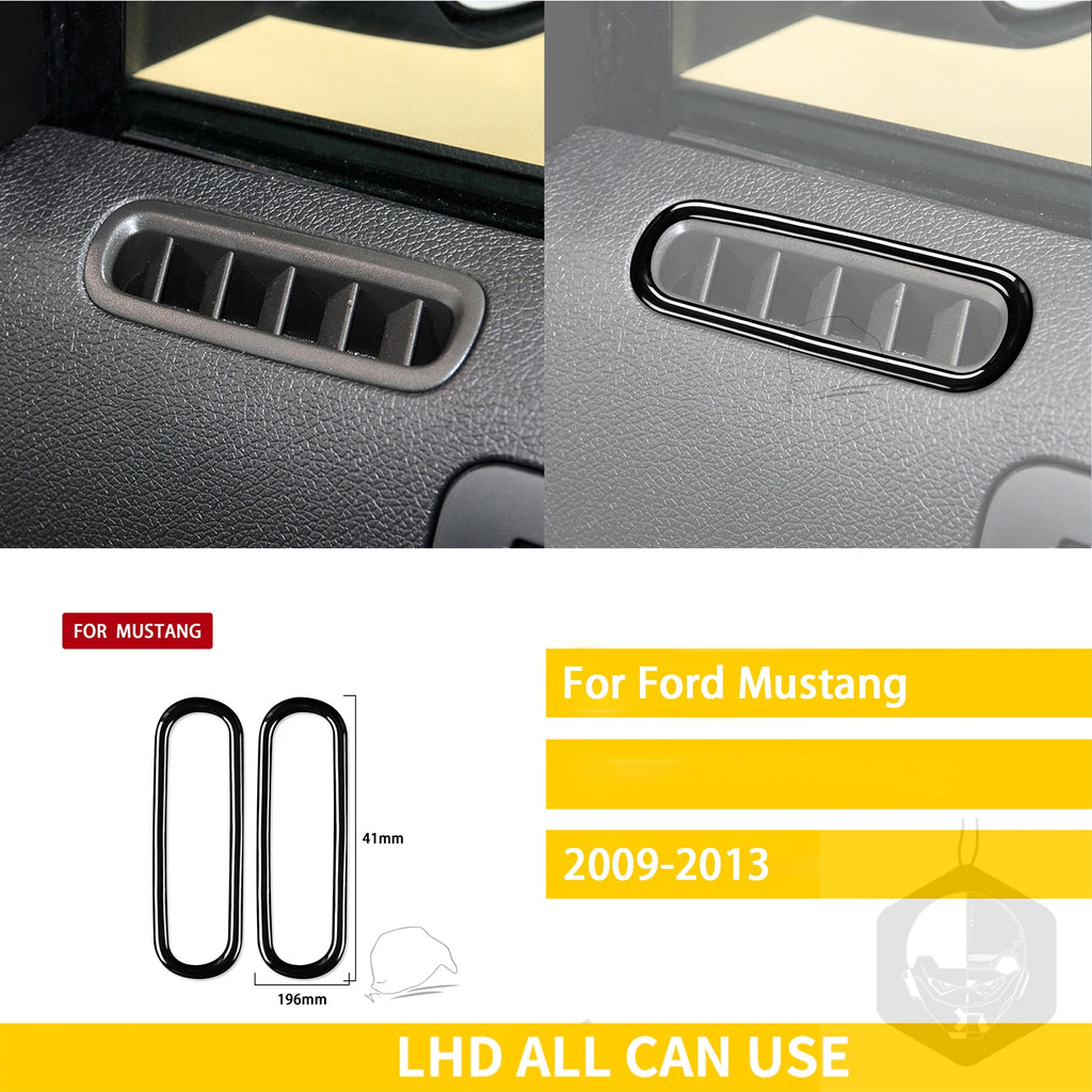 For Ford Mustang 2009-2013 Accessories Car Plastic Black Interior Door Panel Gear Cupholder Air outlet Trim Sticker Decoration